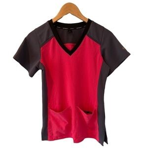 Carhartt Grey & Pink Force  Medical Healthcare Nursing Scrub Top